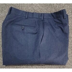 Ermenegildo Zegna Men's Navy Blue FF Flannel Dress Pants Size 34 X 31